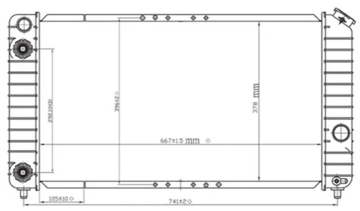 [CHBLA96RADAUT] RADIADOR CHEVROLET BLAZER/S-10/JIMMY/SONOMA/ISUZU DE 1996 AL 2005 V6 4.3 L C/S AIRE AUT 26 2/9X14 7/8X32MM ALUM SOLDADO POLAR *A