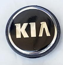 [TR-025] TAPON RIN CENTRO KIA 56MM NEG/CROM 1 PZA (160611)