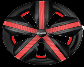 [1242-15RD] TAPON RIN 15" OWC NEG -CINTA ROJA (1242-15R)