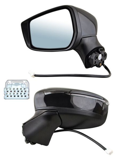 [ELNVE20EL1] ESPEJO NISSAN VERSA 20-22 ELECT P/PINT C/DIRECC 6 PINES IZQ TW