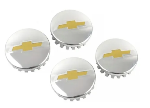 [MP-T010CR-4] TAPON RIN CENTRO CHEVROLET BEAT 52MM CROM JGO 4 PZAS N2