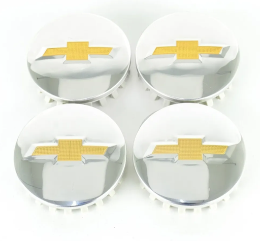 [MP-T021CRORO-4] TAPON RIN CENTRO CHEVROLET SUBURBAN/ TAHOE/ SILVERADO DE 1983 MM CROM/ORO JGO 4 PZAS N2