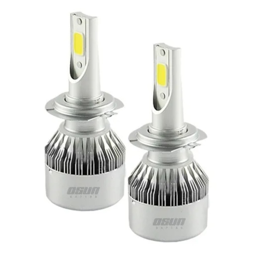 [BULE-H735-J] BULBO (FOCO) LED H7 2 CARAS 36W/48W 3600 LUMENES 9-24 V 2 PZAS OSUN C/VENTILADOR C/EMP MOJ