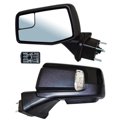 [ESCH-PU19-ELLI13I2] ESPEJO CHEV PU GMC SIERRA 19-23 ELECT P/PINT C/DESEMP C/PUNTO CIEGO C/DIRECC C/LUZ INF C/MEM AUTOABATIBLE 13 PINES IZQ