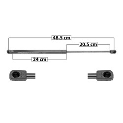 [51188MAN] AMORTIGUADOR 5TA PUERTA KIA FORTE 14-18 48.5 24 20.5 SPART TUR DER/ IZQTRASERA