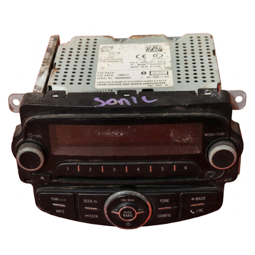 [ESCH-SO12-USOR] ESTEREO CHEVROLET SONIC/ TRAX 2012 AL 2016 C/BOTON ENCENDIDO/RADIO AM/FM P/CD P/LLAMADA TELEFONICA C/BLUETOOTH DESMONTADO ORIGINAL COD. AGC-1055BT-C-M15